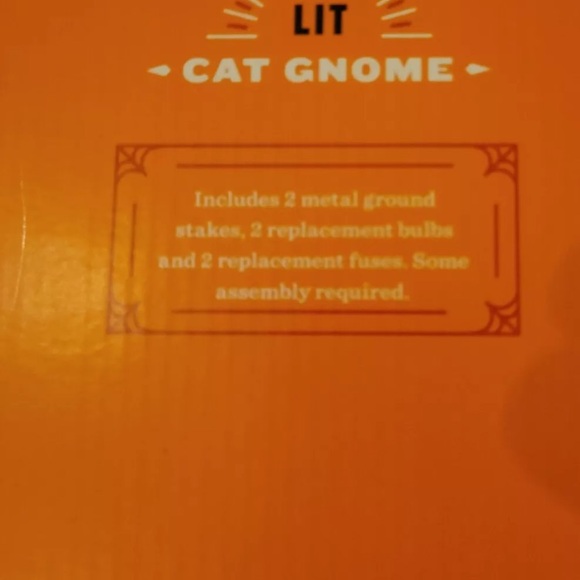 Hyde & Eek Halloween Cat Gnome Light Up Decoration 18.5" Tinsel Figure - Picture 7 of 8